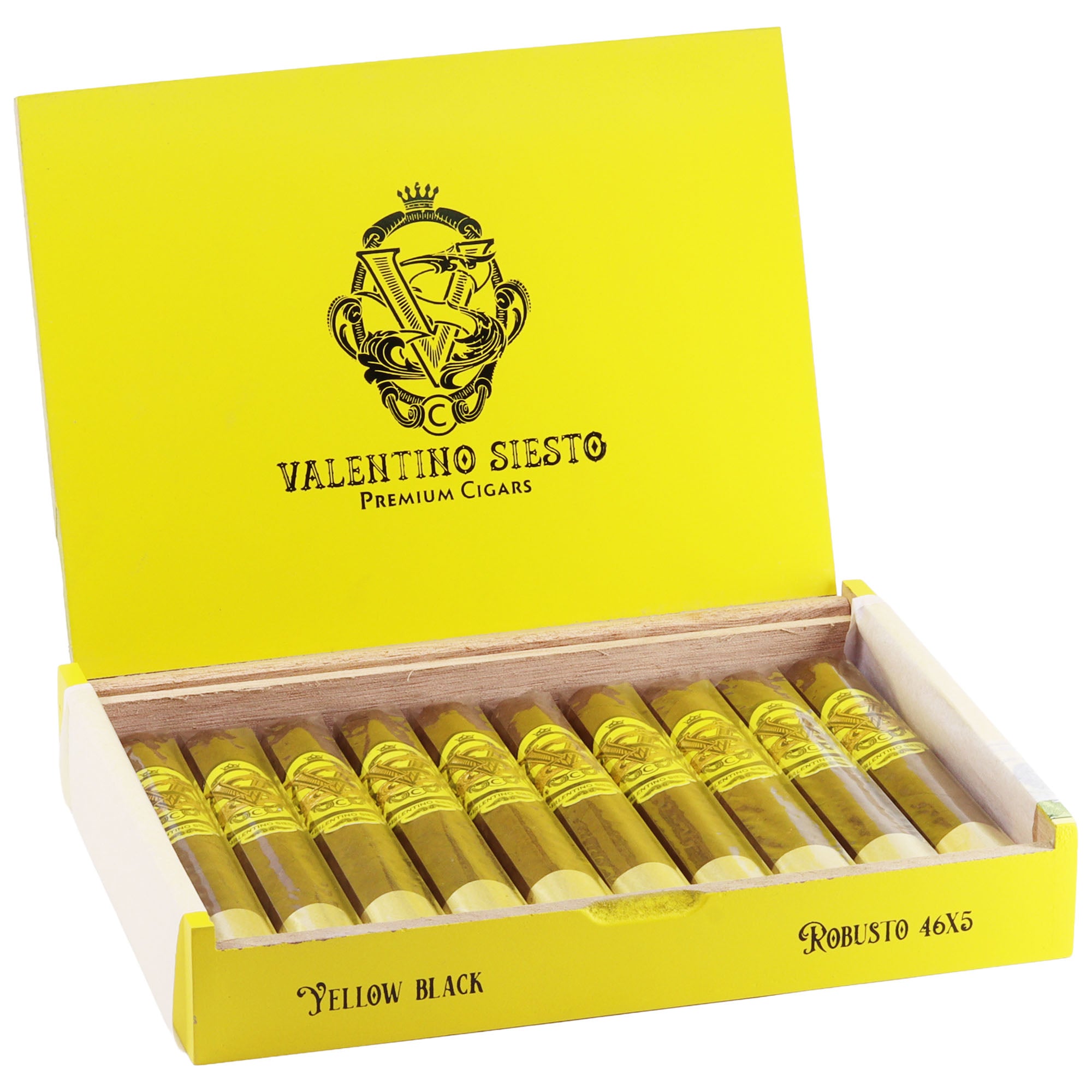 Valentino Siesto Yellow Black Sun Grown Robusto – open box