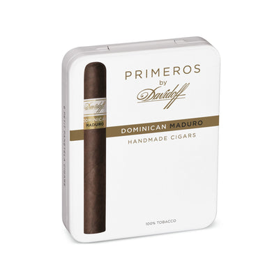 Davidoff Primeros by Davidoff Dominican Maduro Cigar, tin of 6 open