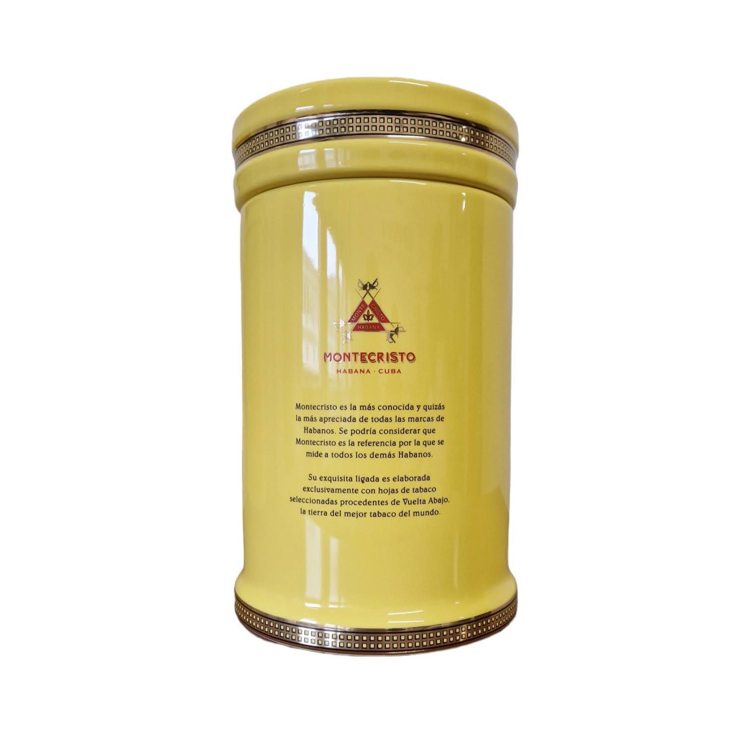 Montecristo Porcelain Cigar Jar (empty) rear view