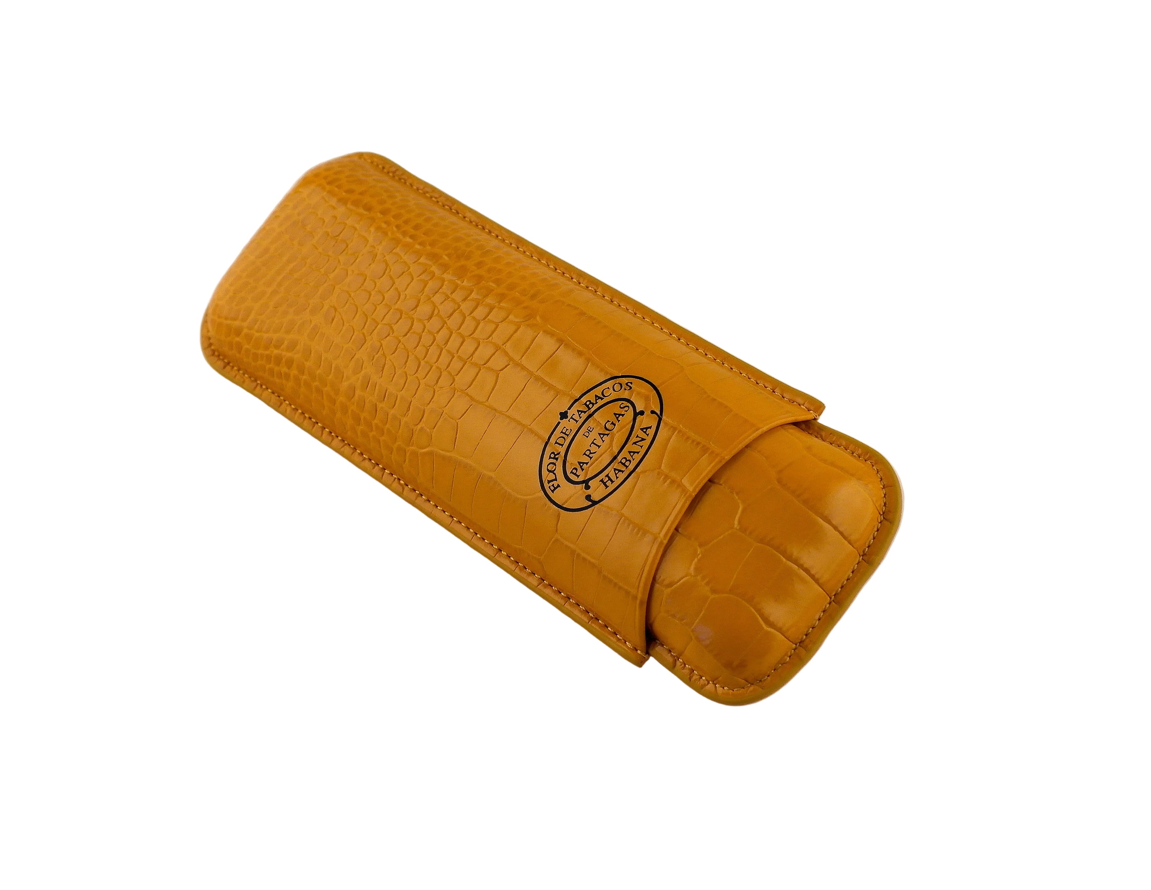 Partagas Leather Cigar Case Croco Effect - Yellow