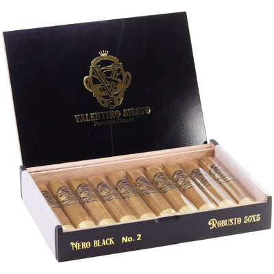 Valentino Siesto Nero Black N.2 Connecticut Robusto – open box