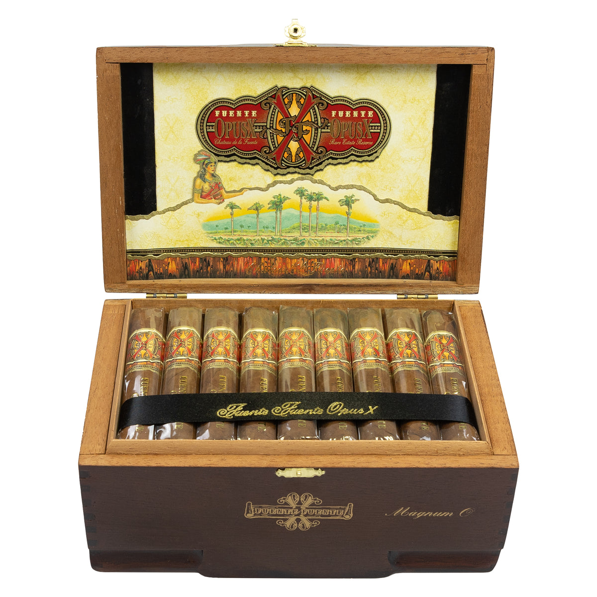 Arturo Fuente Opus X Magnum O - open box of 36 cigars