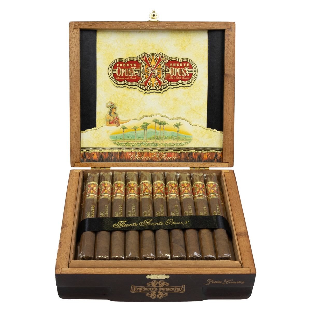 Arturo Fuente Opus X Petit Lanceros - open box of 32 cigars